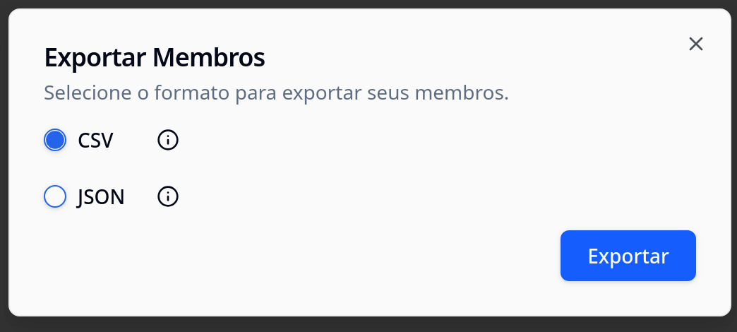 Exportar membros