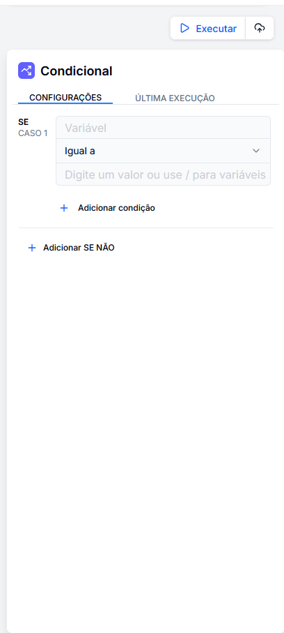 Painel de Configuração Condicional