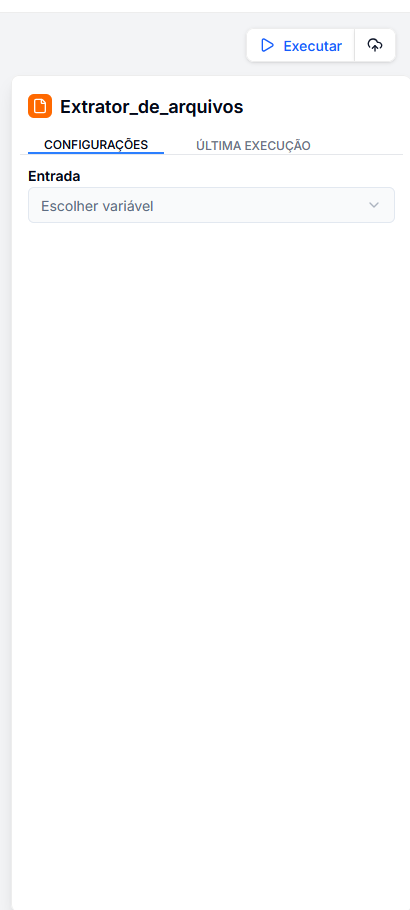 Painel de Configuração Extrator