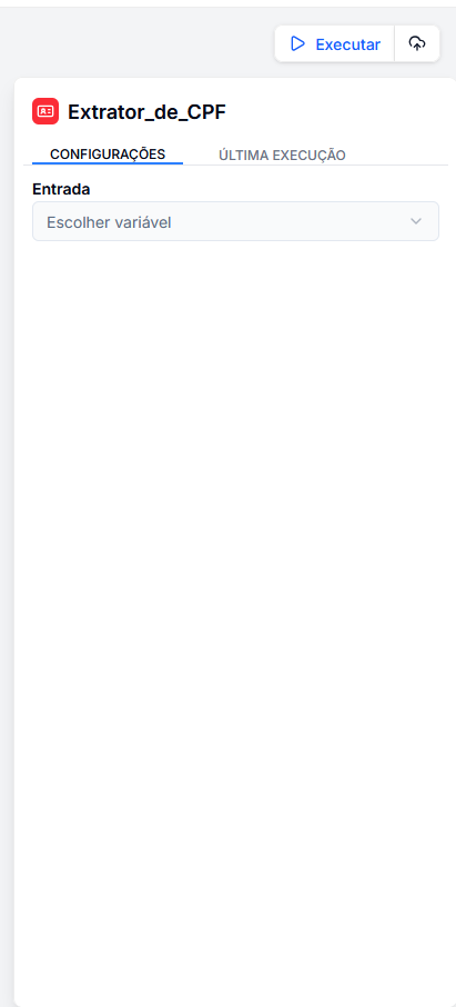 Painel de Configuração Extrator de CPF