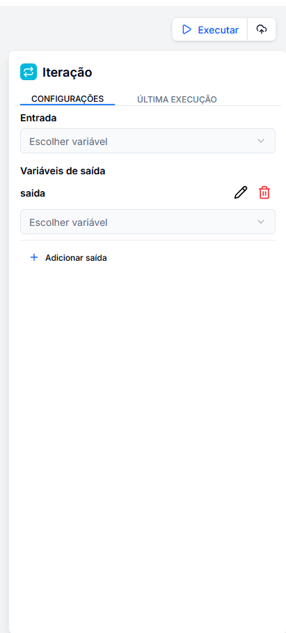 Painel de Configuração Iteração
