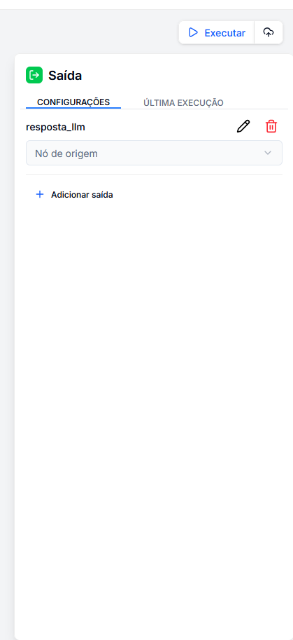 Painel de Configuração de Entrada