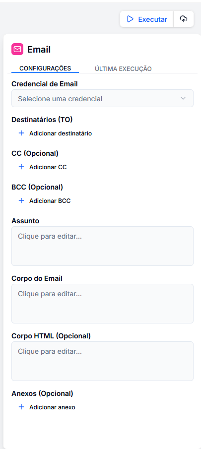 Email Configuration Panel
